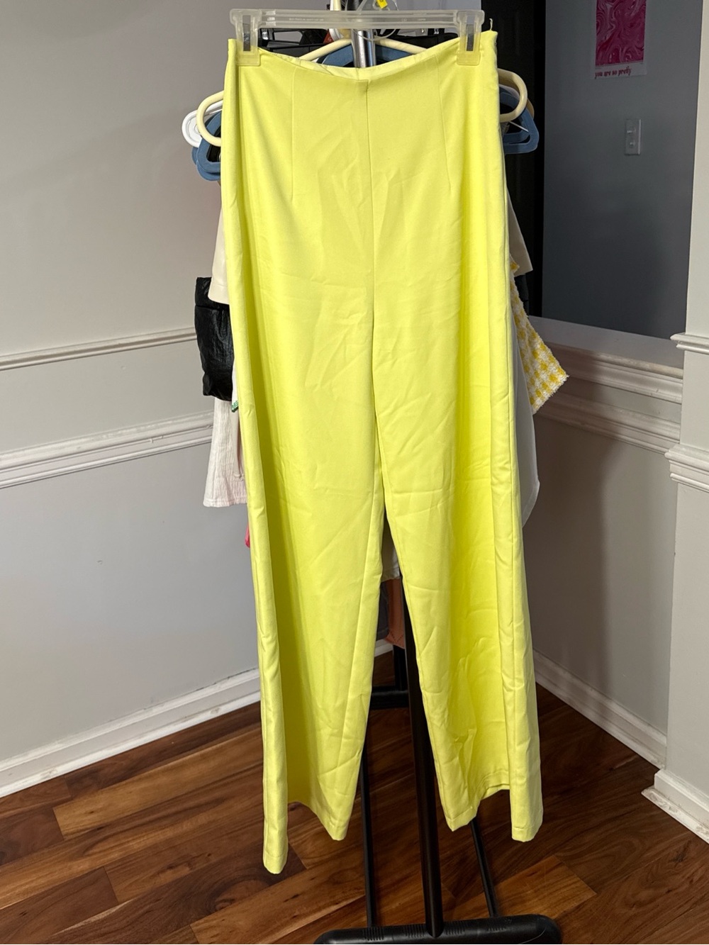 DO+BE Neon Yellow Wide-Leg High-Waist Pants